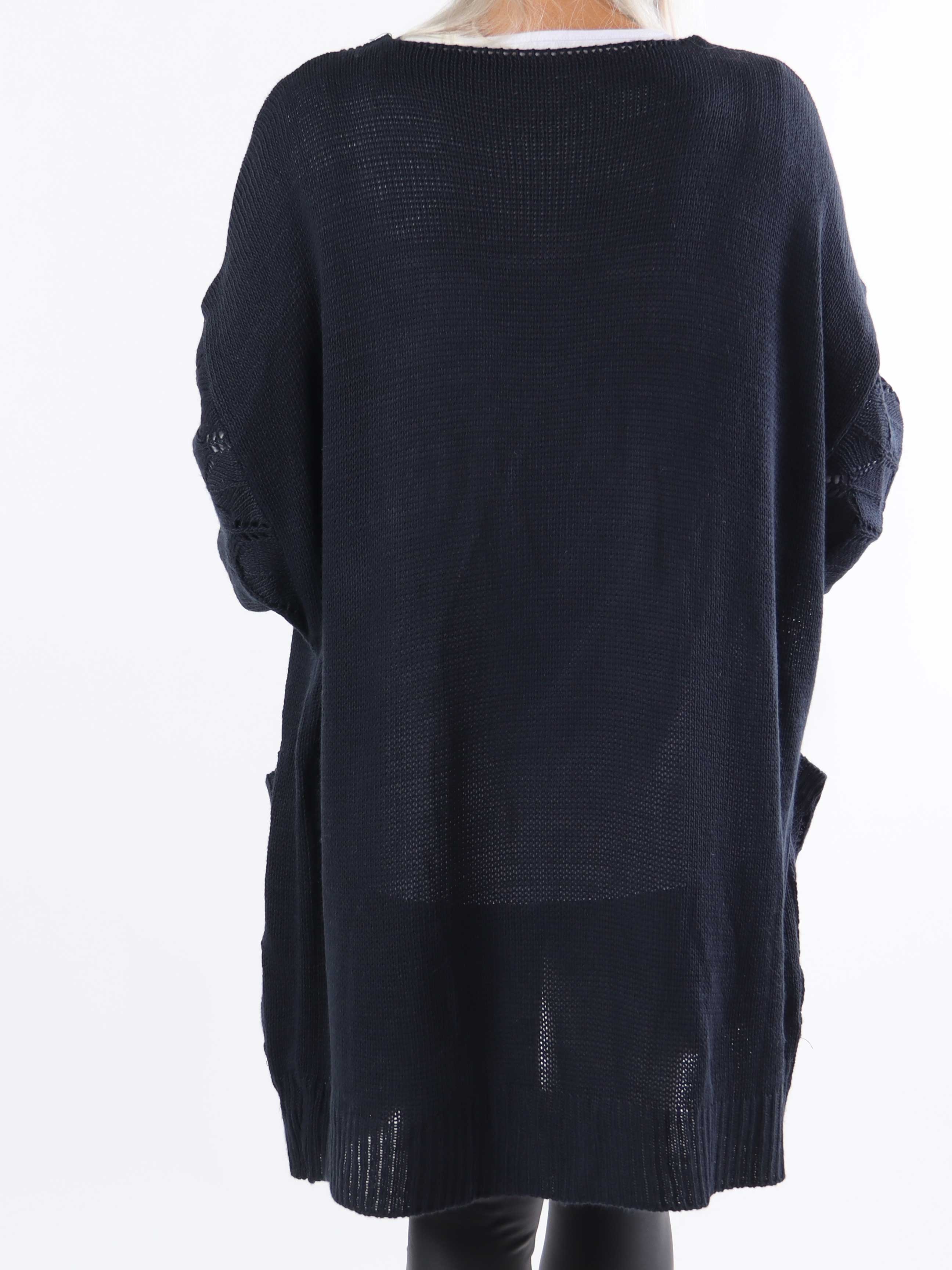 Capri - Plus size strikcardigan med lommer